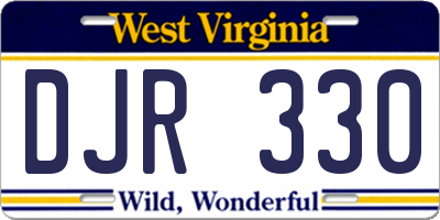 WV license plate DJR330
