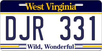 WV license plate DJR331