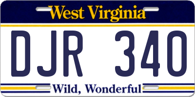 WV license plate DJR340