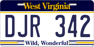WV license plate DJR342