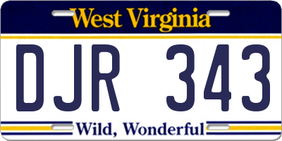 WV license plate DJR343