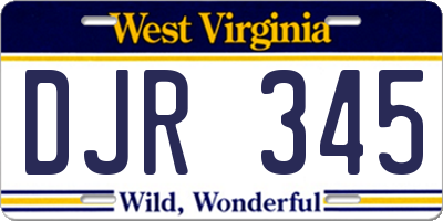 WV license plate DJR345
