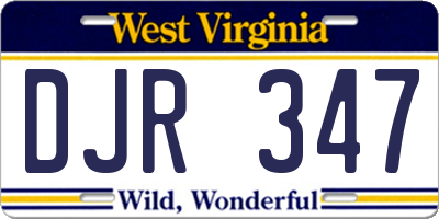 WV license plate DJR347