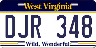 WV license plate DJR348