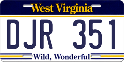 WV license plate DJR351