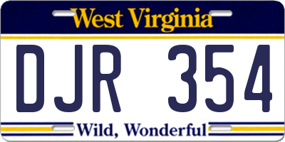 WV license plate DJR354