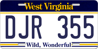 WV license plate DJR355