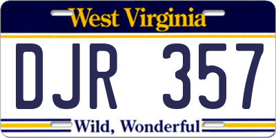 WV license plate DJR357