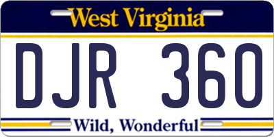 WV license plate DJR360