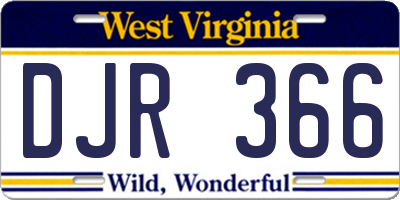 WV license plate DJR366