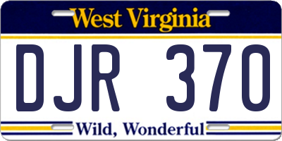WV license plate DJR370