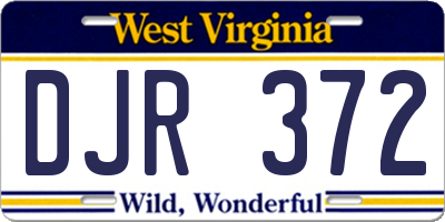 WV license plate DJR372