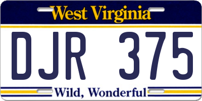 WV license plate DJR375