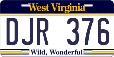 WV license plate DJR376