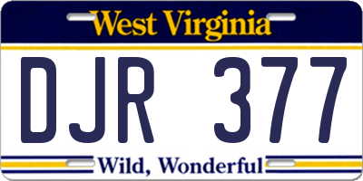 WV license plate DJR377