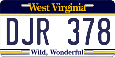 WV license plate DJR378