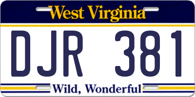 WV license plate DJR381