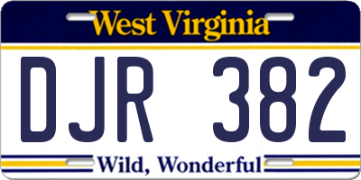 WV license plate DJR382