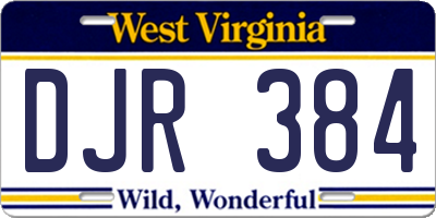WV license plate DJR384