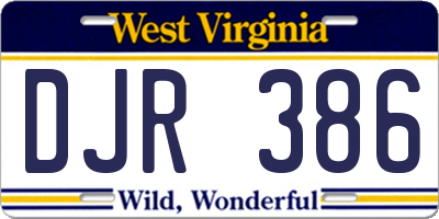 WV license plate DJR386