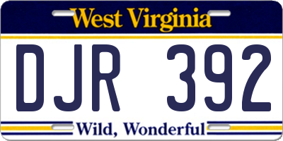 WV license plate DJR392