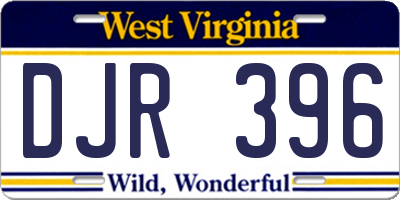 WV license plate DJR396