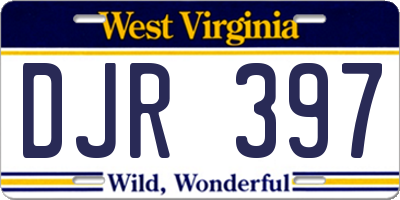 WV license plate DJR397