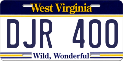 WV license plate DJR400