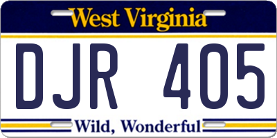 WV license plate DJR405