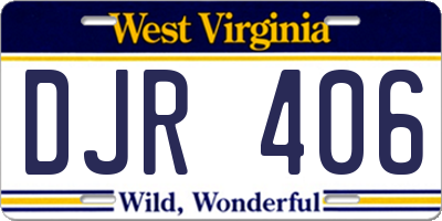 WV license plate DJR406