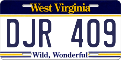 WV license plate DJR409