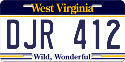 WV license plate DJR412