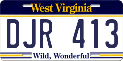 WV license plate DJR413