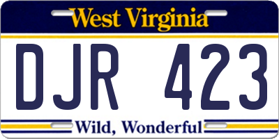 WV license plate DJR423