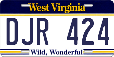 WV license plate DJR424