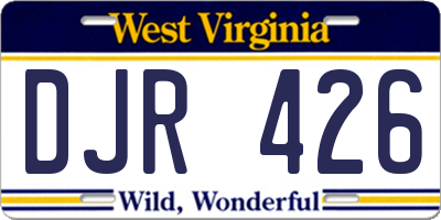 WV license plate DJR426