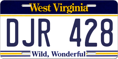 WV license plate DJR428