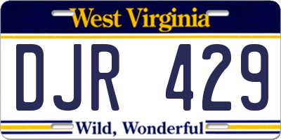WV license plate DJR429