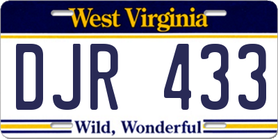 WV license plate DJR433