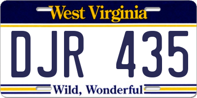WV license plate DJR435