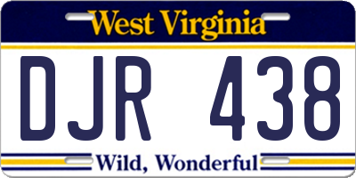 WV license plate DJR438