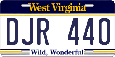 WV license plate DJR440