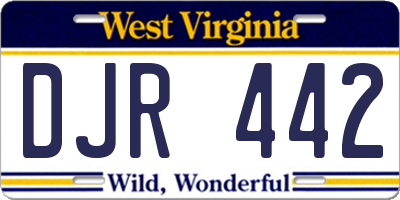 WV license plate DJR442
