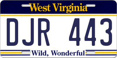 WV license plate DJR443