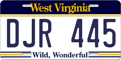 WV license plate DJR445