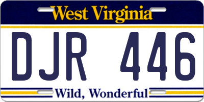 WV license plate DJR446