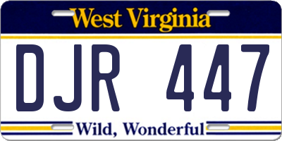 WV license plate DJR447