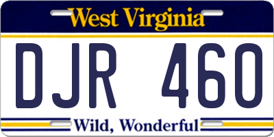 WV license plate DJR460