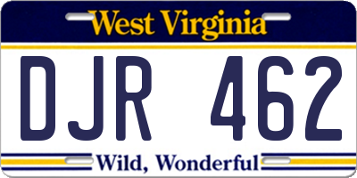WV license plate DJR462