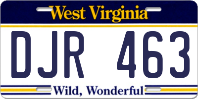 WV license plate DJR463